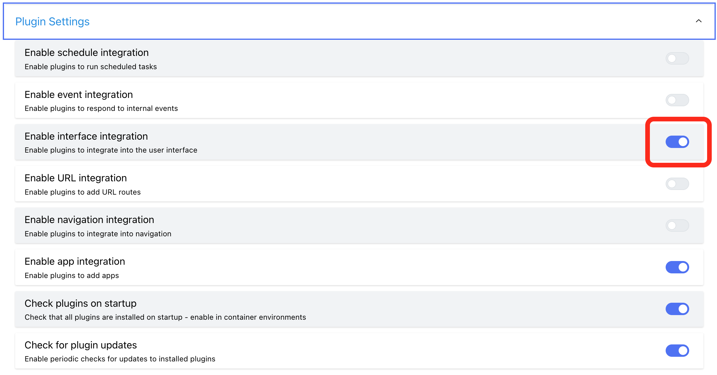 Inventree Plugin Settings screenshot