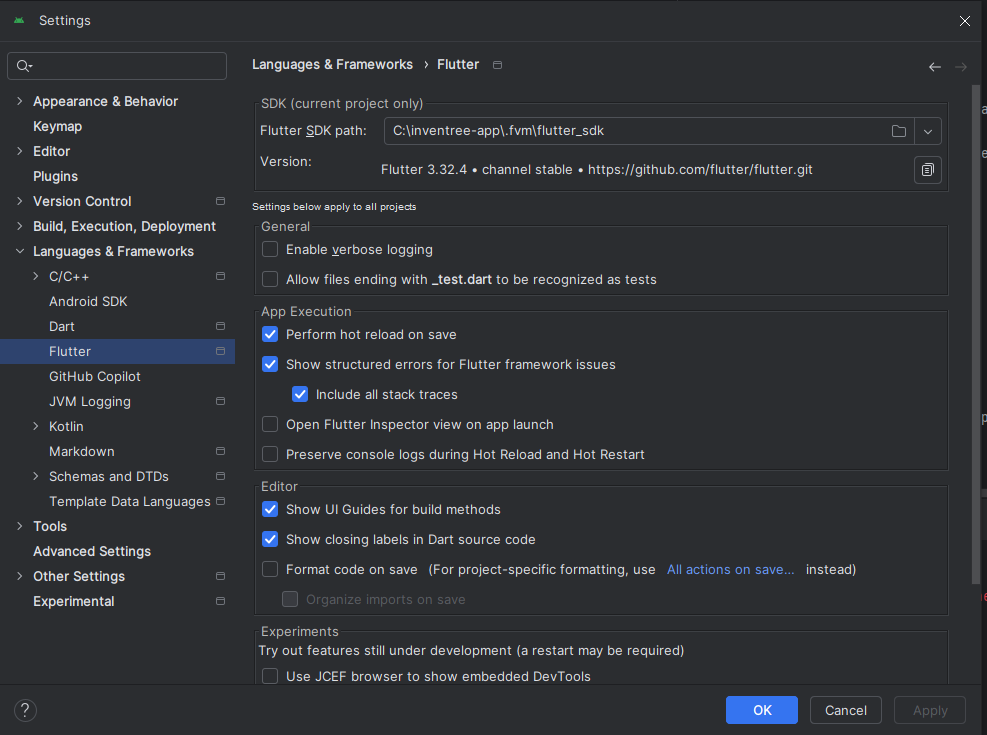 Setting Flutter SDK path in Android Studio