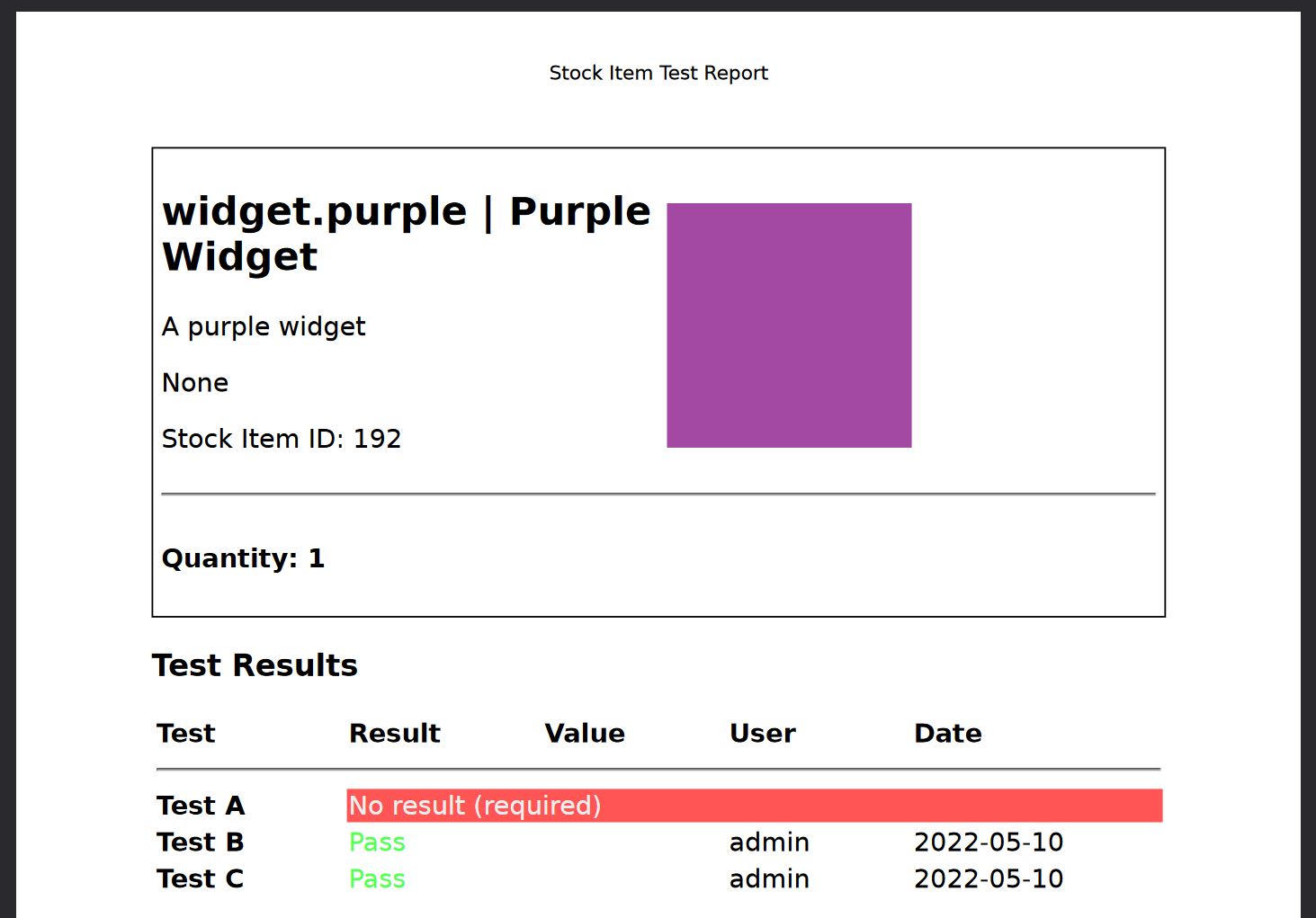 /inventree/inventree-docs/raw/commit/14a3db3d5b0bcfbbee703bba26cab6483a82d190/docs/assets/images/report/test_report_example.png